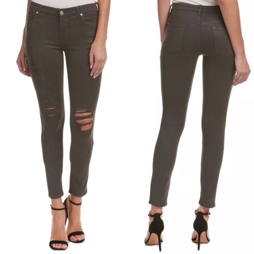 7 For All Mankind Women's Skinny Jeans - Dark Gray